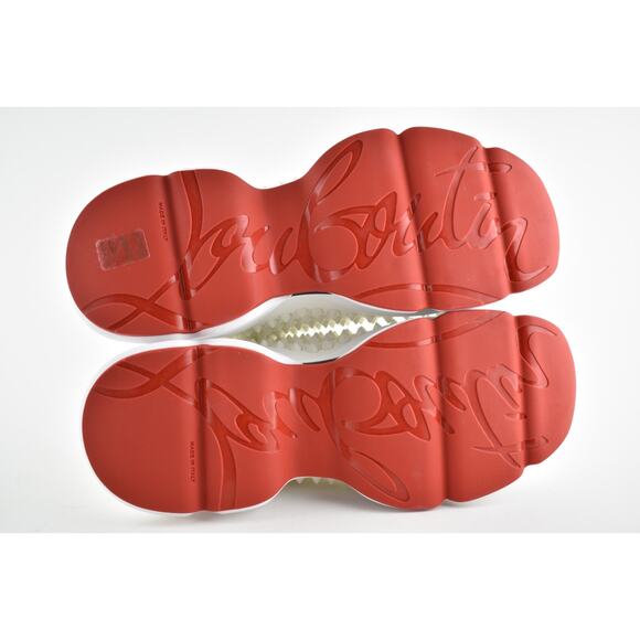Christian Louboutin Spike Sock Donna Flat Snow White Red Neoprene Sneaker 36 - Picture 10 of 10